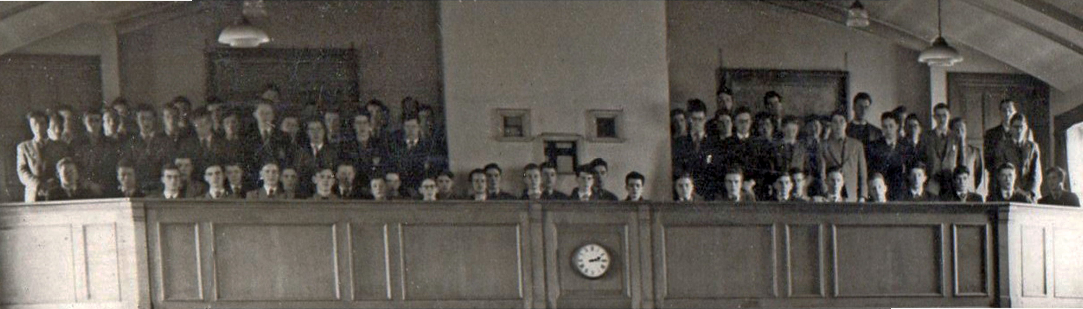 Sixth form on the balcony in 1956